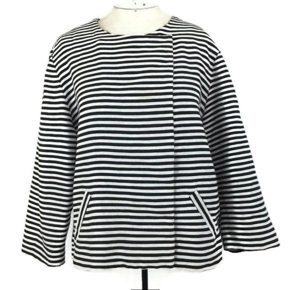 Chico's Jackets & Blazers - Chico’s Black and White Striped Jacket Size 3
